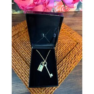 Victoria’s Secret Scandalous Gold Tone Lock & Key Necklace w/ Box